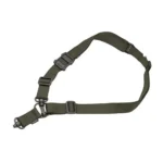 MAGPUL MS4 DUAL QD SLING GEN2 RGR green, laid out with adjusters and metal attachment points