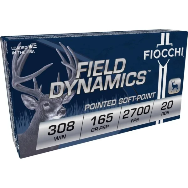 Fiocchi Ammunition Fiocchi Field Dynamics Rifle Ammunition .308 Win. 165 gr PSP 2700 fps 20/ct