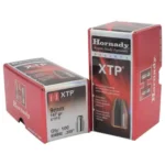 Hornady Handgun Bullets, front and angled views of two red and black XTP boxes
