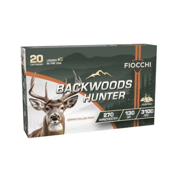 Fiocchi Ammunition Fiocchi Backwoods Hunter Rifle Ammunition 270 Win 130gr HP 3100 fps 20/ct