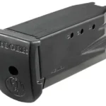Ruger Handgun Magazine W/Extended Finger Plate, angled view of black magazine with Ruger base plate