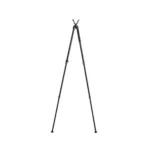 AOB Bog DeadShot Bipod, front view deployed with black telescoping legs