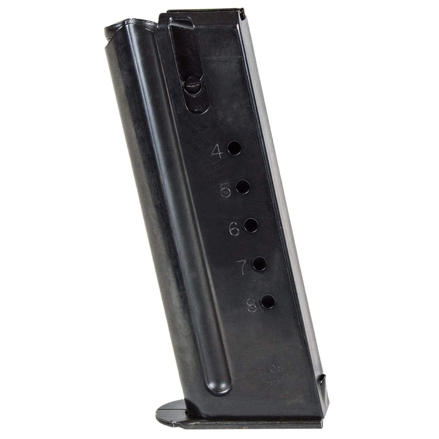 primary-54007 Magnum Research Desert Eagle Magazine, angled side view of a black steel magazine