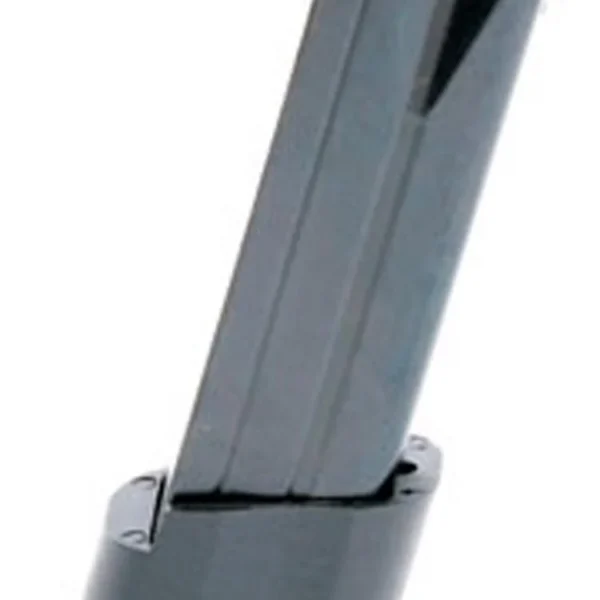 ProMag H&K USP Full Size Magazine, angled view of long blued steel magazine with black base