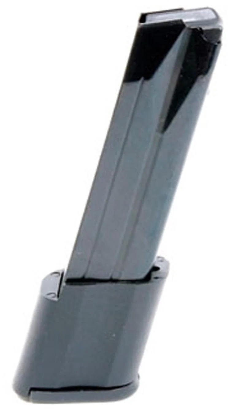 primary-54013 ProMag H&K USP Full Size Magazine, angled view of long blued steel magazine with black base