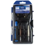 DAC 22CAL Rifle Cleaning Kit 12PC, brushes, rods and tools in clear hanging case