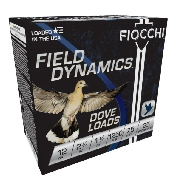 Fiocchi Ammunition Fiocchi Lead Dove & Quail Shotshells 12ga 2-3/4 in 1-1/8 oz 1250 fps #7.5 25/ct