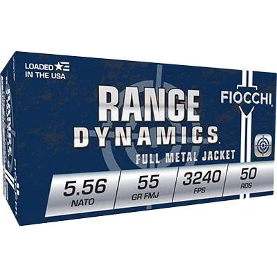 Fiocchi Ammunition Fiocchi Range Dynamics Rifle Ammunition 5.56X45 NATO 55 gr FMJ 3240 fps 50/ct
