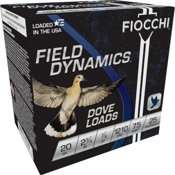 Fiocchi Ammunition Fiocchi Lead Dove & Quail Shotshells 20ga 2-3/4 in 7/8 oz #7.5 1210 fps 25/ct
