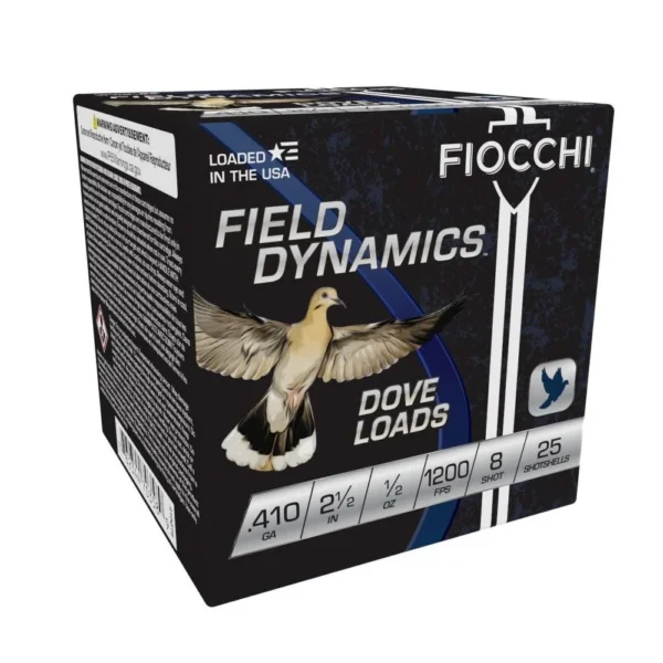 Fiocchi Ammunition Fiocchi Lead Dove & Quail Shotshells .410ga 2-1/2 in 1/2oz #8 1200 fps 25/ct
