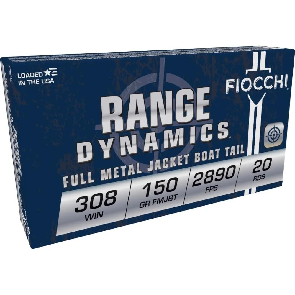 primary-54032 Fiocchi Ammunition Fiocchi Range Dynamics Rifle Ammunition .308 Win 150 gr FMJ 2890 fps 20/ct