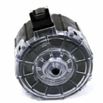 PROMAG SAIGA drum magazine, front view with translucent dark circular body and black feed tower