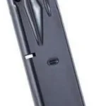 Mec-Gar Beretta 92FS M9 Magazine, angled view of blued metal magazine with black base
