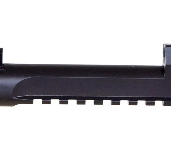 Magnum Research .50AE 6-inch Black Barrel, left side with integral muzzle brake and rail