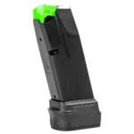 Mec-Gar Springfield Hellcat black handgun magazine with green follower and extended base plate