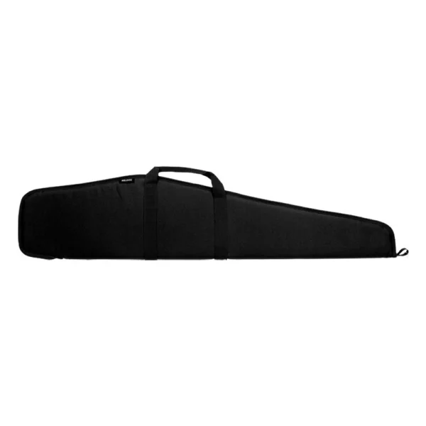 Bulldog Pit Bull Rifle Case, black side view with carry handles and zippered closure