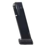 Mec-Gar Sig Sauer P226 Handgun Magazine, black angled side view with extended base