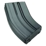 C Products Defense Inc. DuraMag Rifle Magazine, curved gray metal body with raised ribs