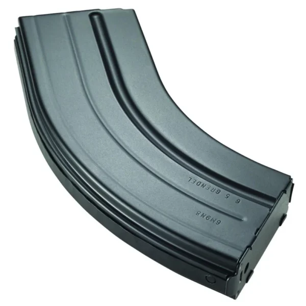 C Products Defense Inc. DuraMag AR-15 Rifle Magazine curved black magazine, angled view