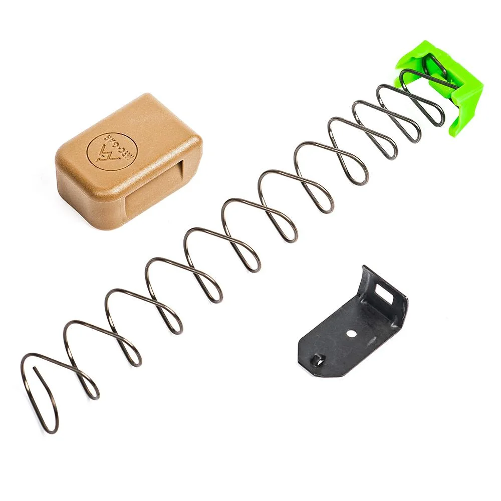 primary-54131 Mec-Gar Plus-2 Adapter Set, FDE base pad, spring, green insert and black locking plate