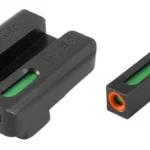 Truglo TFX Pro sights, black front and rear sights with green inserts and orange front ring