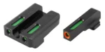Truglo TFX Pro sights, black front and rear sights with green inserts and orange front ring