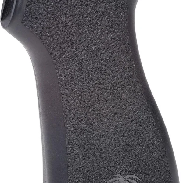 Century Arms US Palm AK Pistol Grip, black, angled side view with textured panels and palm logo