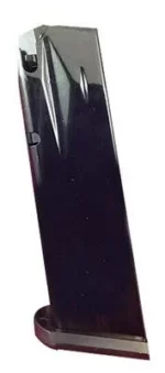 CANIK MAG CENT ARMS TP9 ELITE black pistol magazine, angled side view with extended base plate
