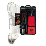 Kleenbore Rifle Cleaning Kit open clear case with black and red cleaning tools
