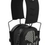 Walkers Game Ear Walker's Razor Freedom Series Muff- Punisher, black front view with skull graphic