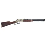 HENRY H6 BIG BOY LTD rifle, left-side view with wood stock, brass receiver and black barrel