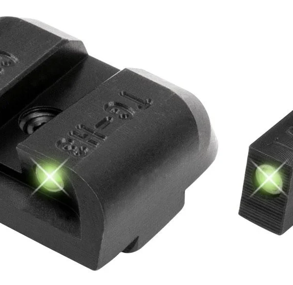 Truglo Tritium Pro Night Sights Fit Glock MOS 20 21 25 28 29 30 31 32 37 40 and 41 - White Outline Front/Rear Green