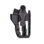 Safariland SL SCHEMA P365XL, black polymer holster in front view with belt clip