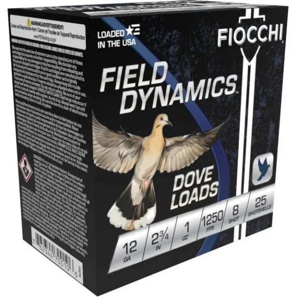 Fiocchi Ammunition Fiocchi Lead Dove & Quail Shotshells 12ga 2-3/4" 1oz 1250 fps #8 25/ct