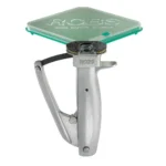 RCBS Universal Hand Priming Tool, front view with green tray, silver body and lever