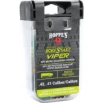 Hoppe's Viper Den Boresnake, front view in a clear and black handled storage case