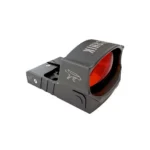 CANIK MECANIK MO2 red dot sight, black angled front view with red-tinted lens and mounting base