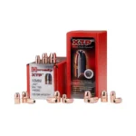 Hornady Handgun Bullets 10mm XTPHP, copper-colored bullets displayed beside red boxes