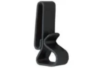 Safariland SL 075 Hearing Protection Holder, black angled view with belt clip and loop