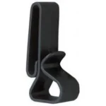 Safariland SL 075 Hearing Protection Holder, black angled view with belt clip and loop