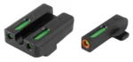 Truglo TFX Pro Tritium/Fiber-Optic Day/Night Sights, black front and rear sights with green inserts