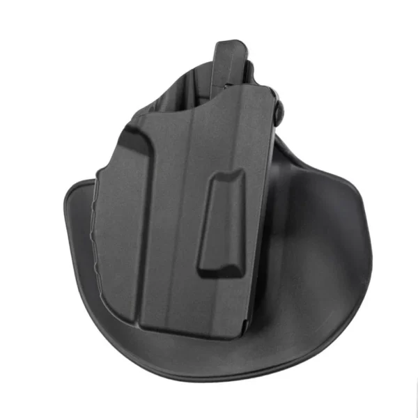 Safariland SL 7378 ALS P320 Fullsize, front angled view of black right-hand paddle holster