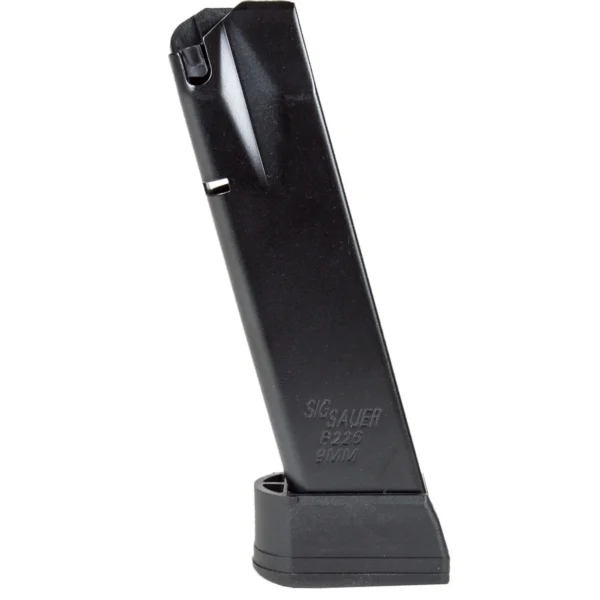 Sig Sauer P226 Magazine black extended magazine in angled side view