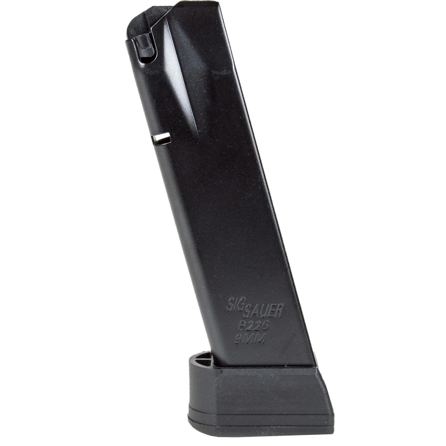 primary-54379 Sig Sauer P226 Magazine black extended magazine in angled side view