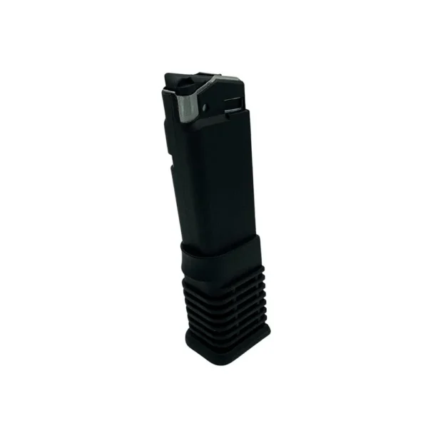 PROMAG 45ACP 10RD POLY BLK, upright black polymer magazine with ribbed base