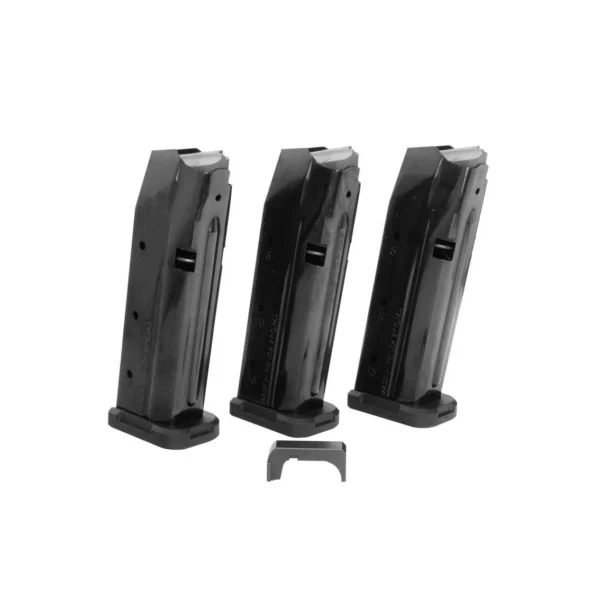 Shield Arms S15 Gen3 Magazine Combo Pack, three black magazines and black mag release