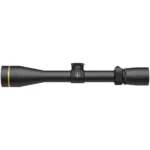 Leupold VX-3HD matte black rifle scope, right side view with adjustment turrets and gold ring