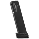 Mec-Gar Sig Sauer P226 Handgun Magazine, black angled side view with extended base plate