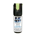 PS Products PS BLUE HEAT PEPR SPRY, front view of black canister with white label and green actuator