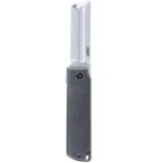 CRKT MinimalX, open folding knife with silver cleaver blade and grey rectangular handle, side view